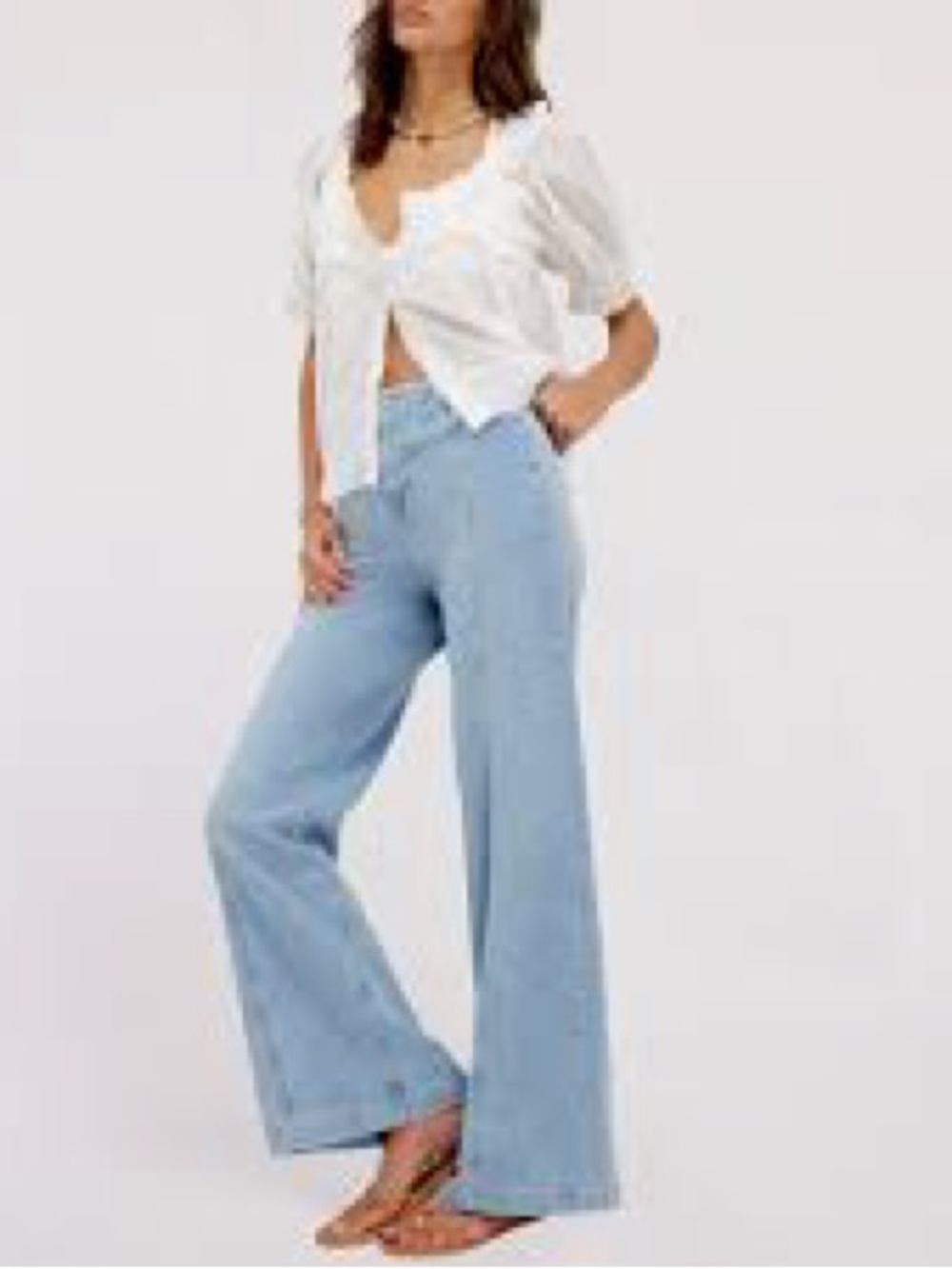 New We the Free Libre Corded Wide Leg Light Blue 26, 30, 33